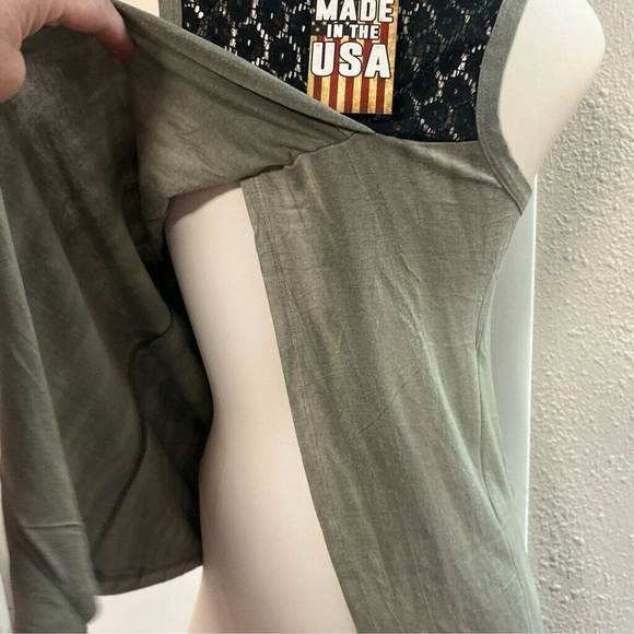 Biker tank top embossed w sequins and lace by Liberty - Picture 10 of 12